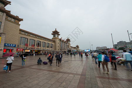 旅客景点户外首都当地著名景点北京站背景