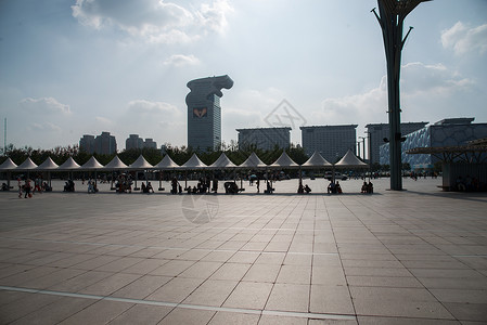 逆光摄影地标建筑摄影云北京奥体中心背景