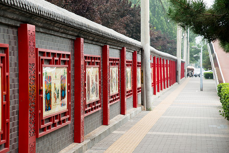 道路绘画素材北京城市道路和商务办公楼背景