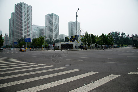 道路口的素材旅游胜地人行横道无人北京城市建筑背景