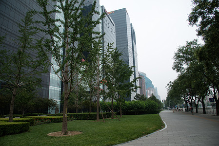 上地路亚洲大城市北京城市建筑背景