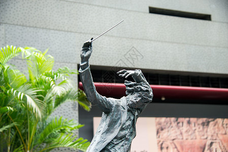 音乐指挥家雕塑音乐家当地著名景点北京大剧院内饰背景