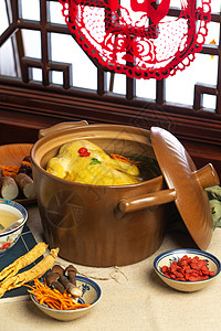 书法体福字传统文化健康食物菜鸡汤背景