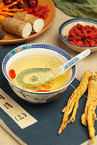 人参菜传统养生汤背景