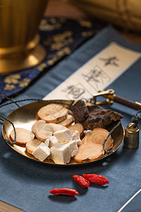 豆腐元素多样元素古典式中草药背景