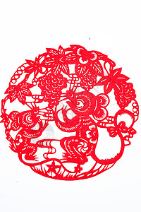传统庆典传统节日文化剪纸背景图片