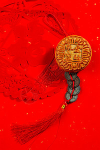 文字饼干中秋节各个口味的美味月饼背景