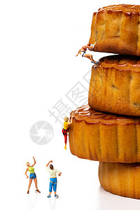 中国居民平衡膳食宝塔中秋节各个口味的美味月饼背景