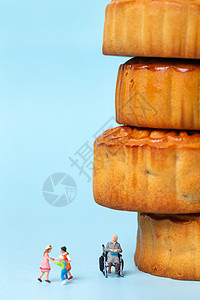 塑料小凳子中秋节月饼创意摆拍背景