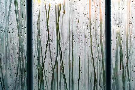 格子太阳素材阴天雨后的窗户局部背景