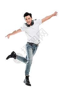 梦想成年人东方快乐跳跃的男青年图片