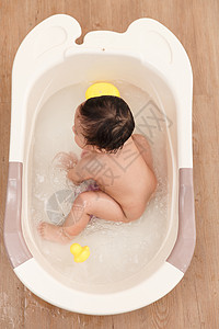 婴儿洗澡女孩宝宝洗澡背景