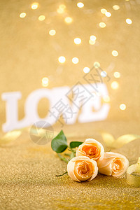金色字母X爱浪漫周年纪念情人节创意背景
