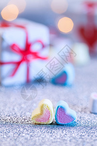 浪漫圣诞巧克力摄影影棚拍摄心型糖果背景