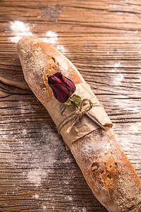 全麦买包玫瑰花和面包背景