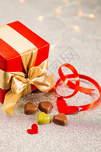 巧克力包装盒爱节日包装盒情人节静物背景