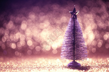 紫色小装饰色彩影棚拍摄梦幻圣诞节静物背景