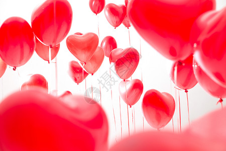 漂浮粉色装饰影棚拍摄传统节日爱心浪漫气球背景