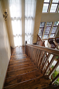 木地板宽敞的居室楼梯高清图片
