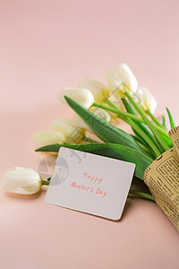 绿色清新名片母亲节感谢贺卡和花朵背景