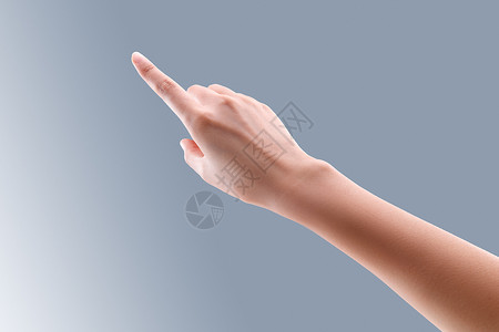 指示手势素材青年女人图片视觉效果水平构图手部特写背景