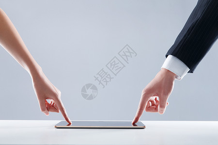手势控制网络社交使用平板电脑背景