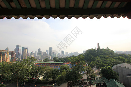 白昼俯视摄影广东省广州越秀公园广东省广州越秀公园背景图片