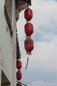 建筑挂灯笼房子无锡清名桥古运河景区背景