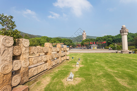 栅栏符号旅游江苏省无锡灵山大佛背景