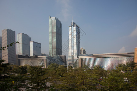 公共社区广东省深圳城市建筑背景