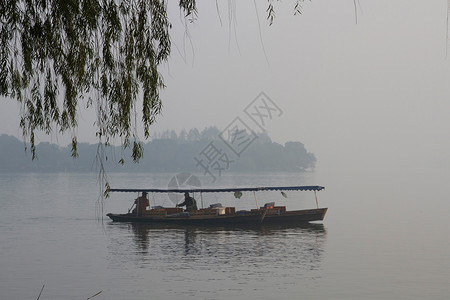 建筑古典风格水面浙江省杭州西湖背景图片