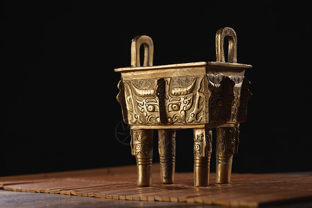 铜器时代传统文化纪念铜鼎背景
