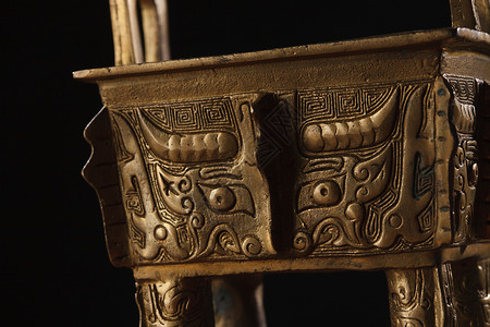 古典花纹元素历史东亚保护铜鼎背景