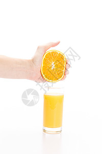 切橙子男人自制橙汁过程背景