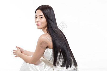 亚洲人感彩色图片有着柔顺的长发的美女图片