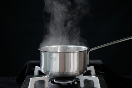 厨房热锅和燃气灶背景