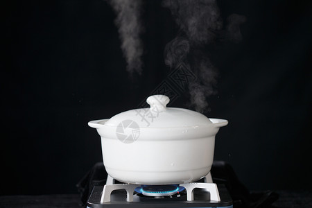 古典火纹火焰灶台烹饪热气砂锅背景