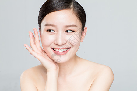 亚洲成年人健康青年女人妆面肖像图片