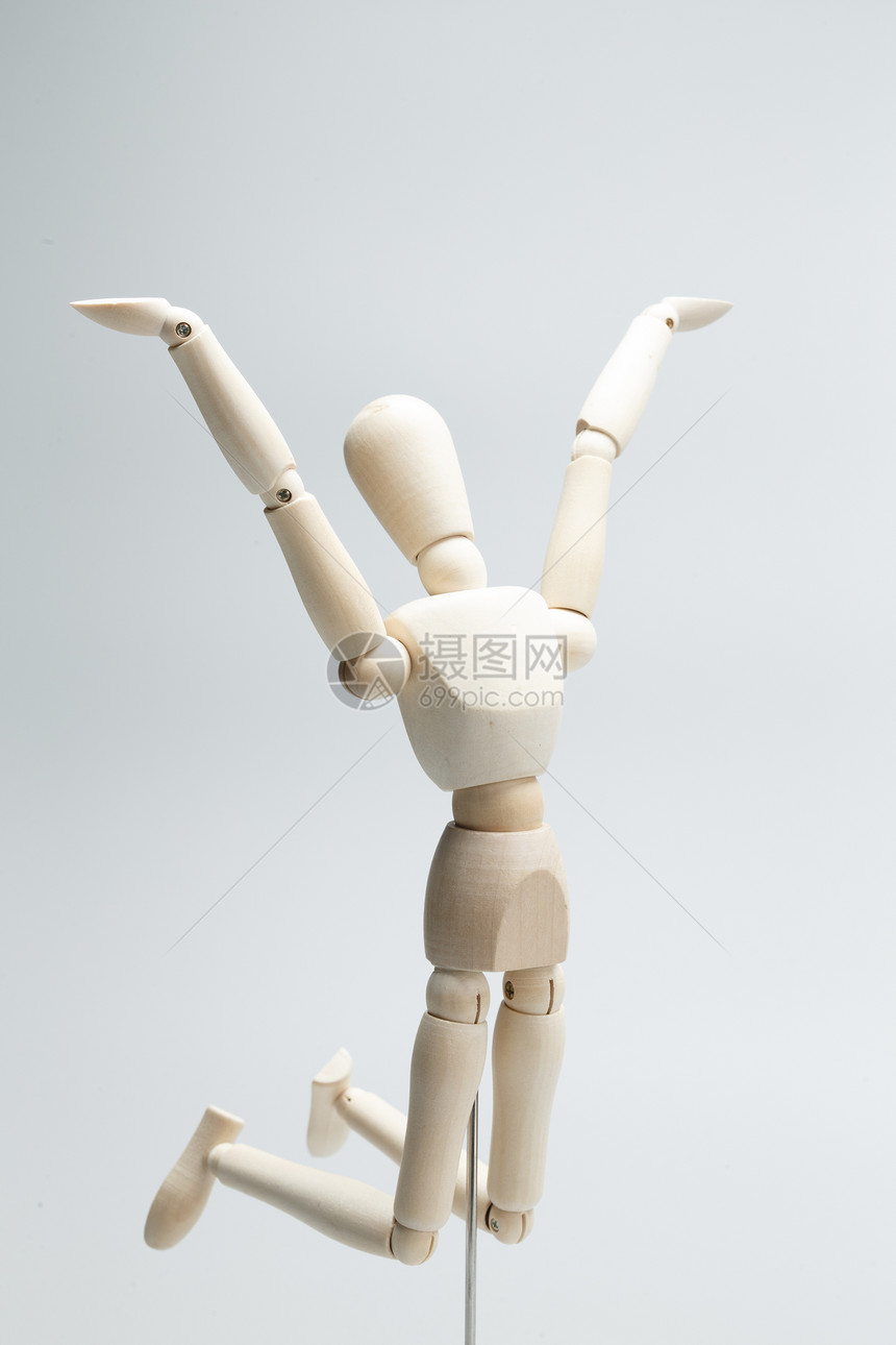 人类形象玩具高举手臂木偶图片