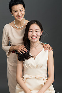 东亚亚洲连接幸福母女图片