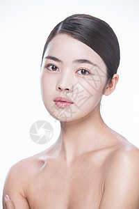 彩色图片健康的亚洲青年女人妆面肖像图片