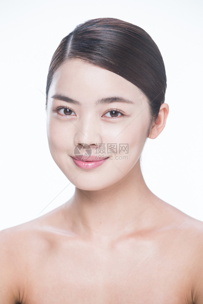 自信东亚漂亮的人青年女人妆面肖像图片