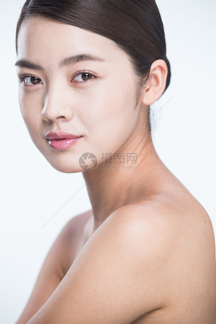仅一个人人亚洲青年女人妆面肖像图片