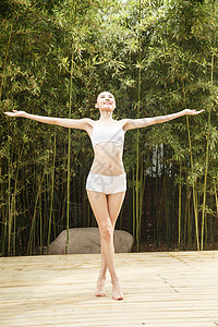 瑜伽塑身美女青年女人健身背景