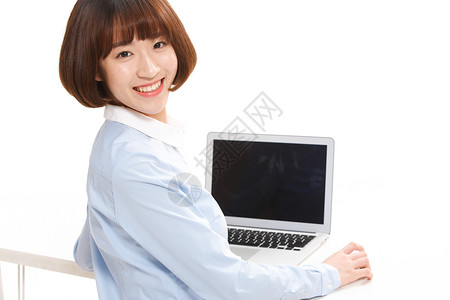 电子风格背景办公室职员休闲电子商务青春活力的青年女人背景