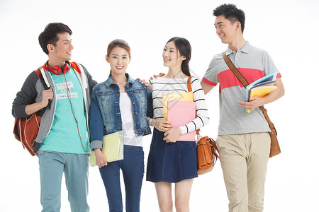 教育快乐东方人四个年轻的大学生图片