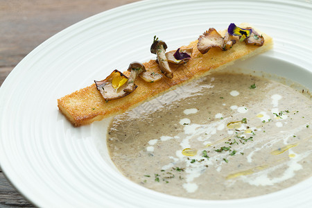奶油蘑菇汤星级餐厅高清图片