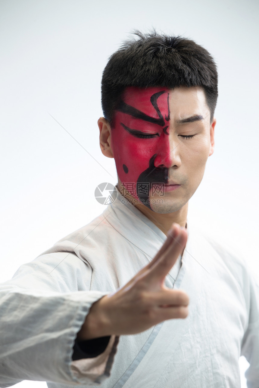 青年男人艺术家背景分离京剧图片