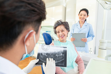 护士生活方式牙科医生给患者治疗背景