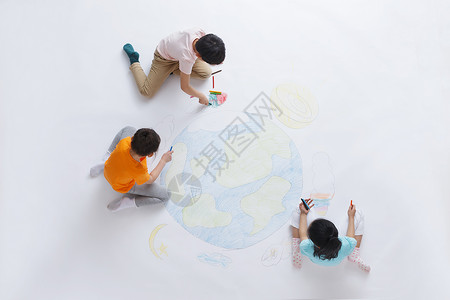 团队巨画教育纯洁幼儿园小朋友们画画背景